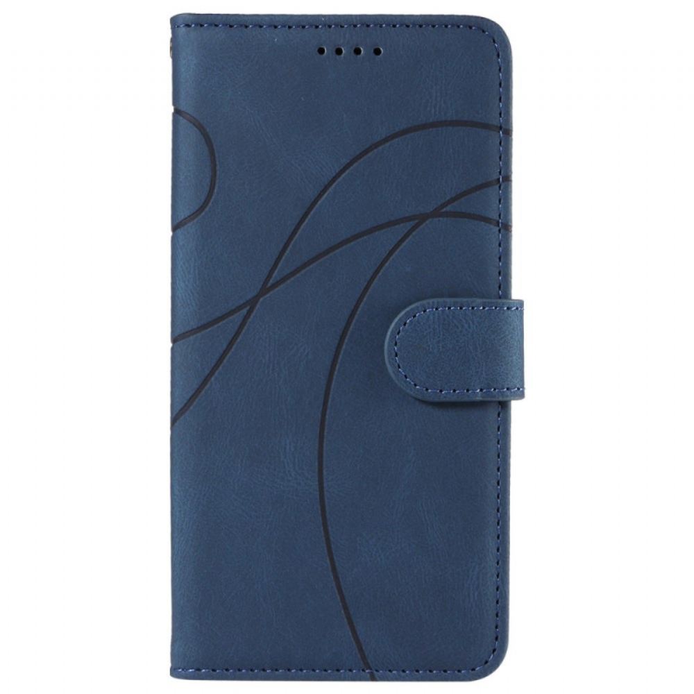 Kožený Kryt Na iPhone 16 Plus Vlnité Řemínky