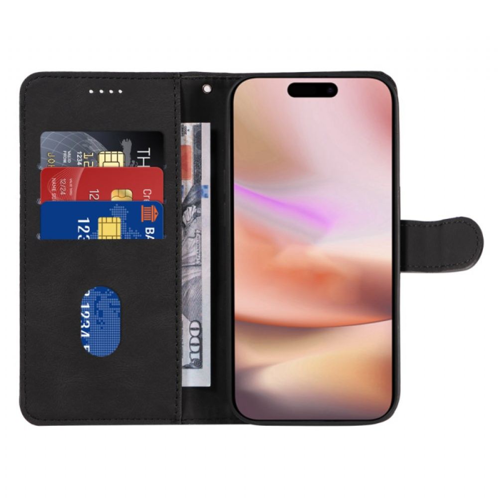 Kožený Kryt Na iPhone 16 Plus Vlnité Řemínky
