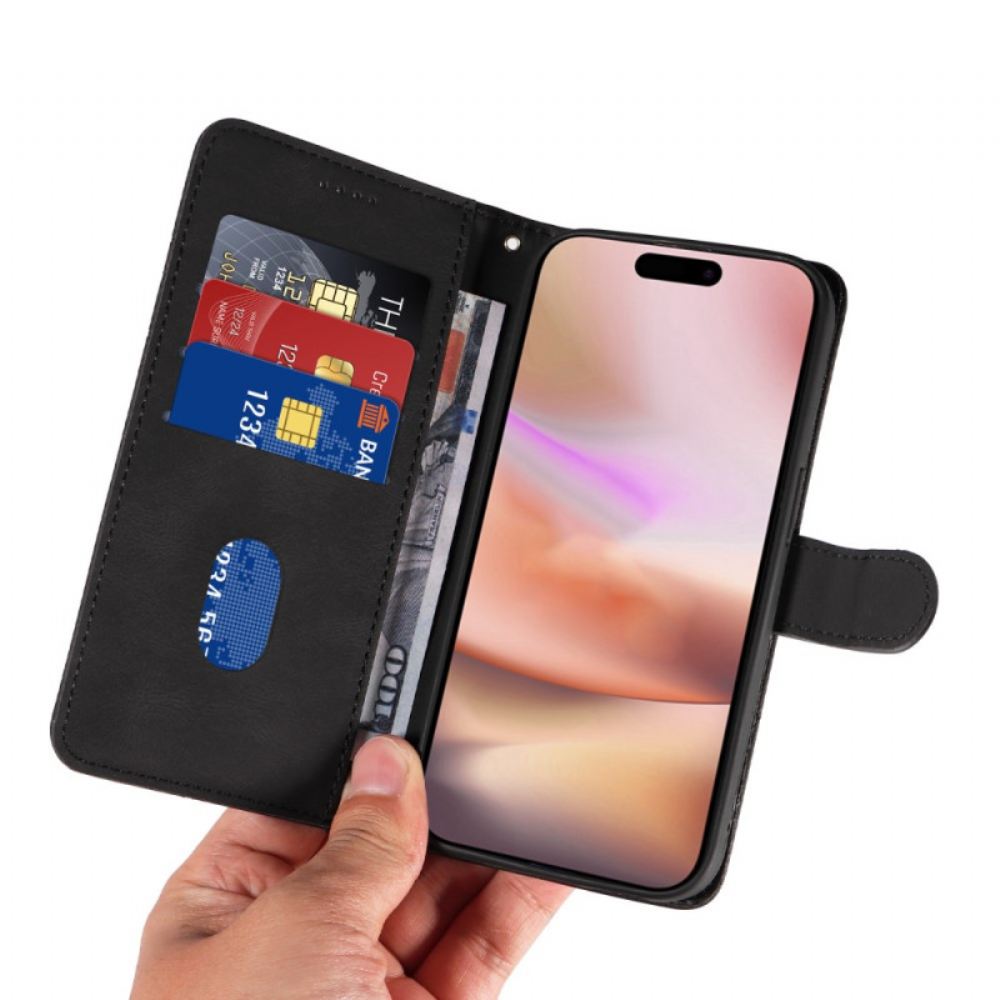 Kožený Kryt Na iPhone 16 Plus Vlnité Řemínky