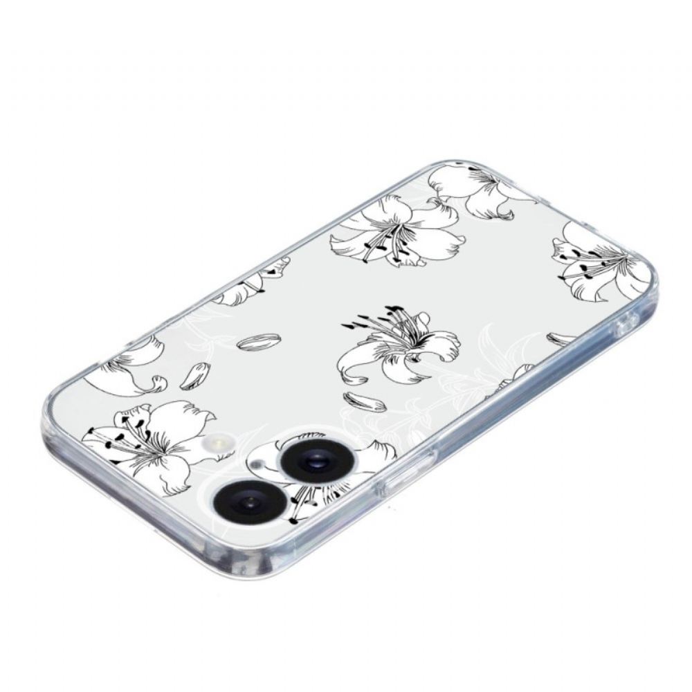 Kryt iPhone 16 Plus Bílé Květy