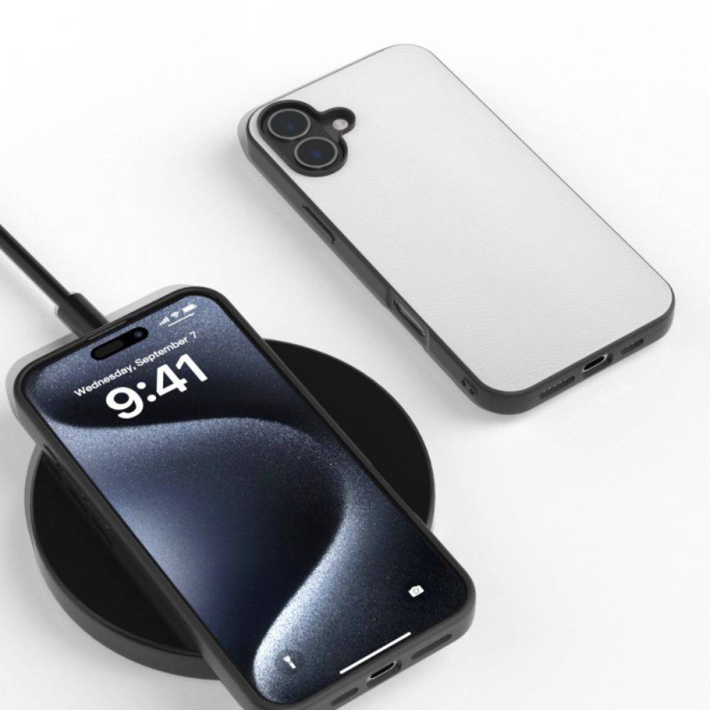 Kryt iPhone 16 Plus Imitace Kůže Proti Pádu