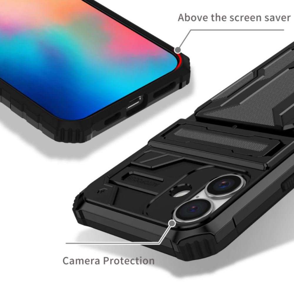 Kryt iPhone 16 Plus Integrovaný Držák Karty A Podpora
