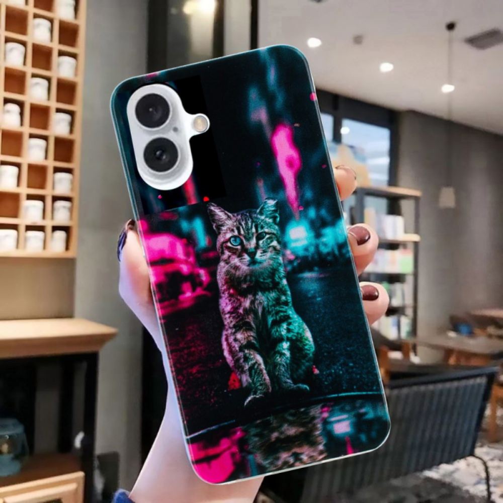 Kryt iPhone 16 Plus Kočka Ve Městě