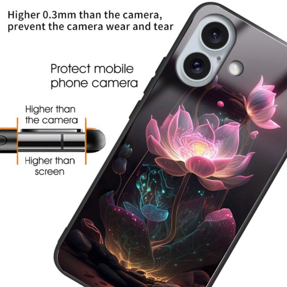 Kryt iPhone 16 Plus Kryty Na Mobil Tvrzené Sklo Lotus Rose