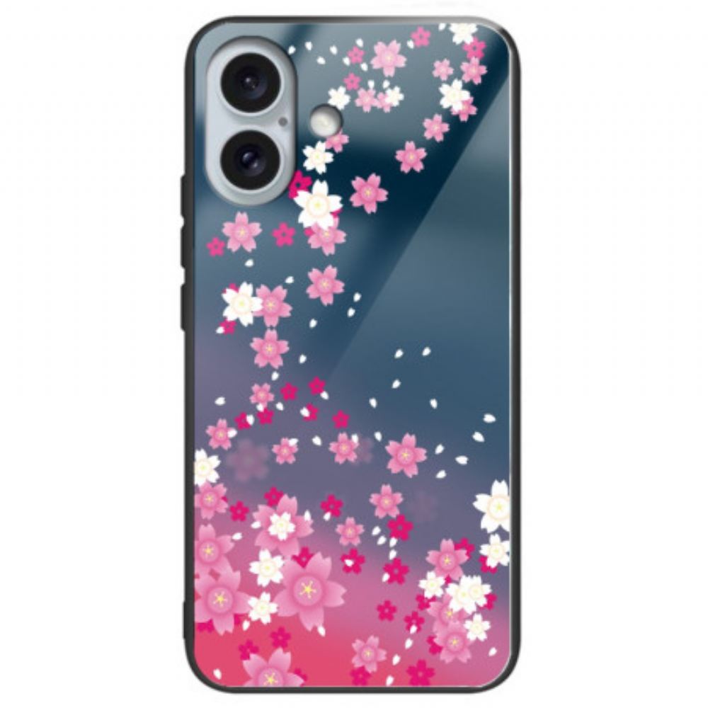 Kryt iPhone 16 Plus Kryty Na Mobil Tvrzené Sklo Růžové Květy
