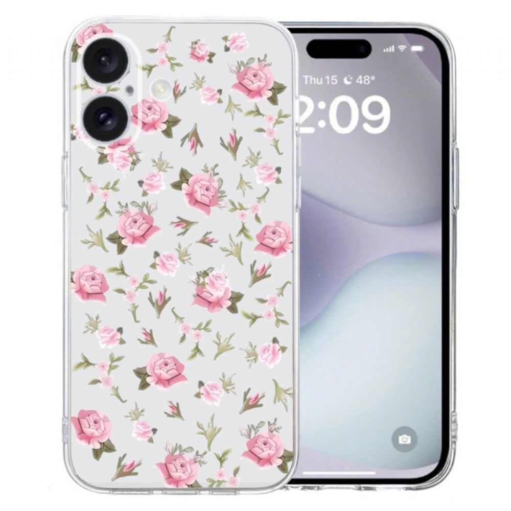 Kryt iPhone 16 Plus Malé Růžové Květy