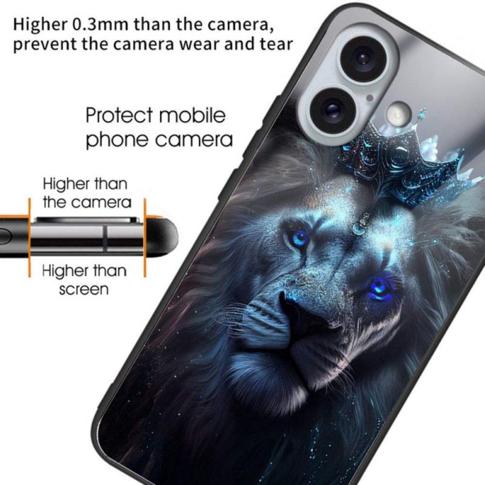 Kryt iPhone 16 Plus Tvrzené Sklo Blue Lion