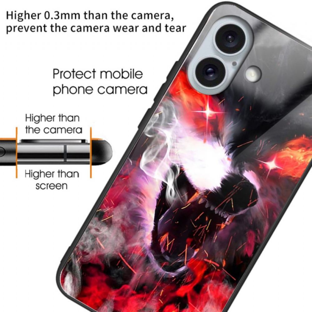Kryt iPhone 16 Plus Tvrzené Sklo Fierce Wolf