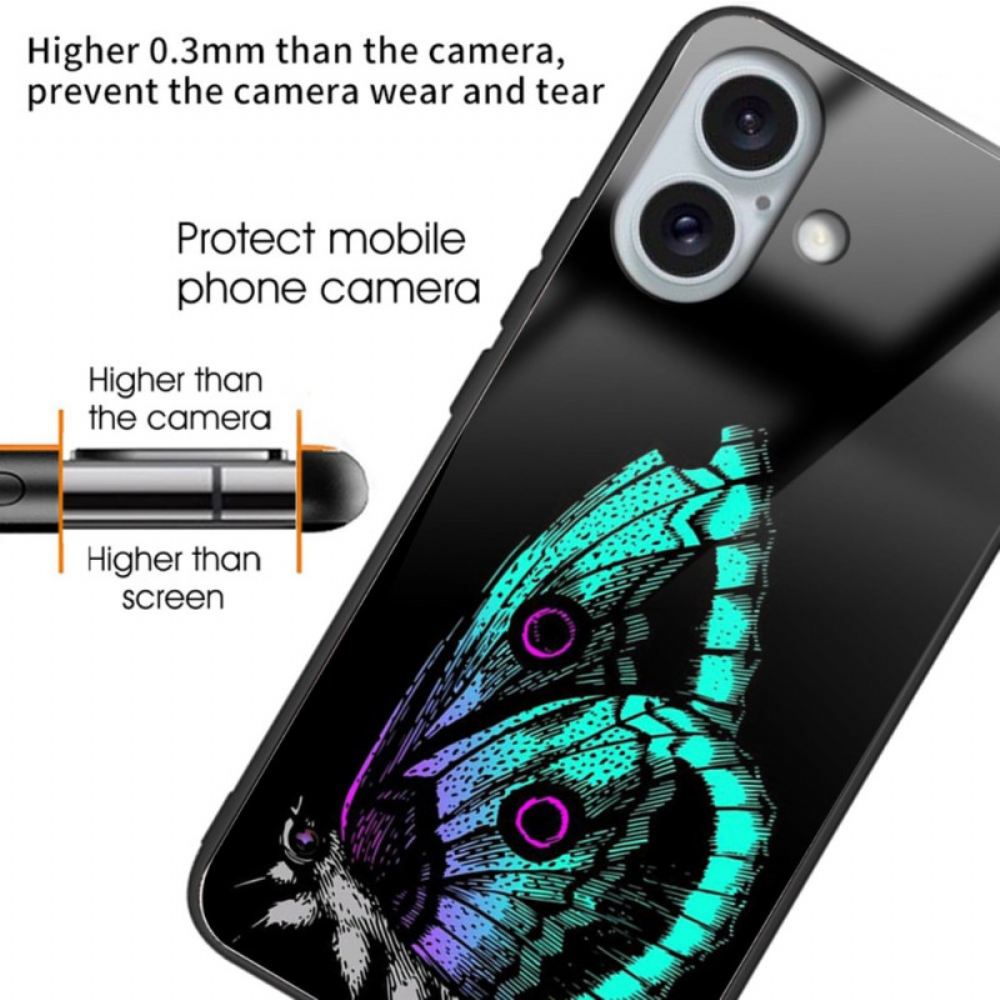 Kryt iPhone 16 Plus Tvrzené Sklo Green Butterfly
