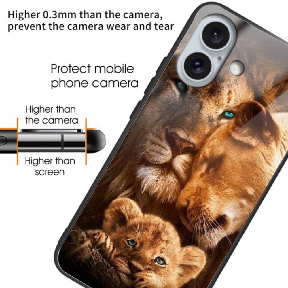 Kryt iPhone 16 Plus Tvrzené Sklo Lions