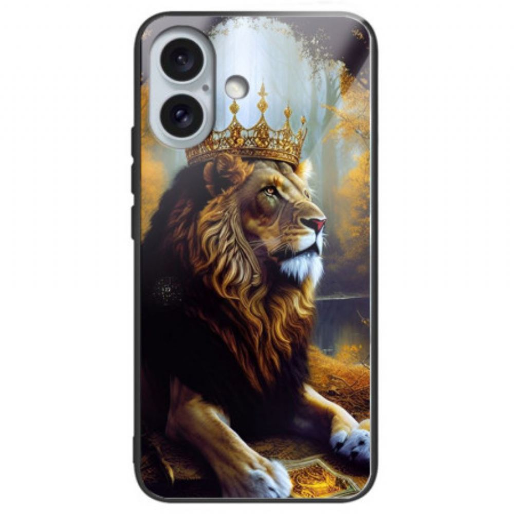 Kryt iPhone 16 Plus Tvrzené Sklo Lví Král