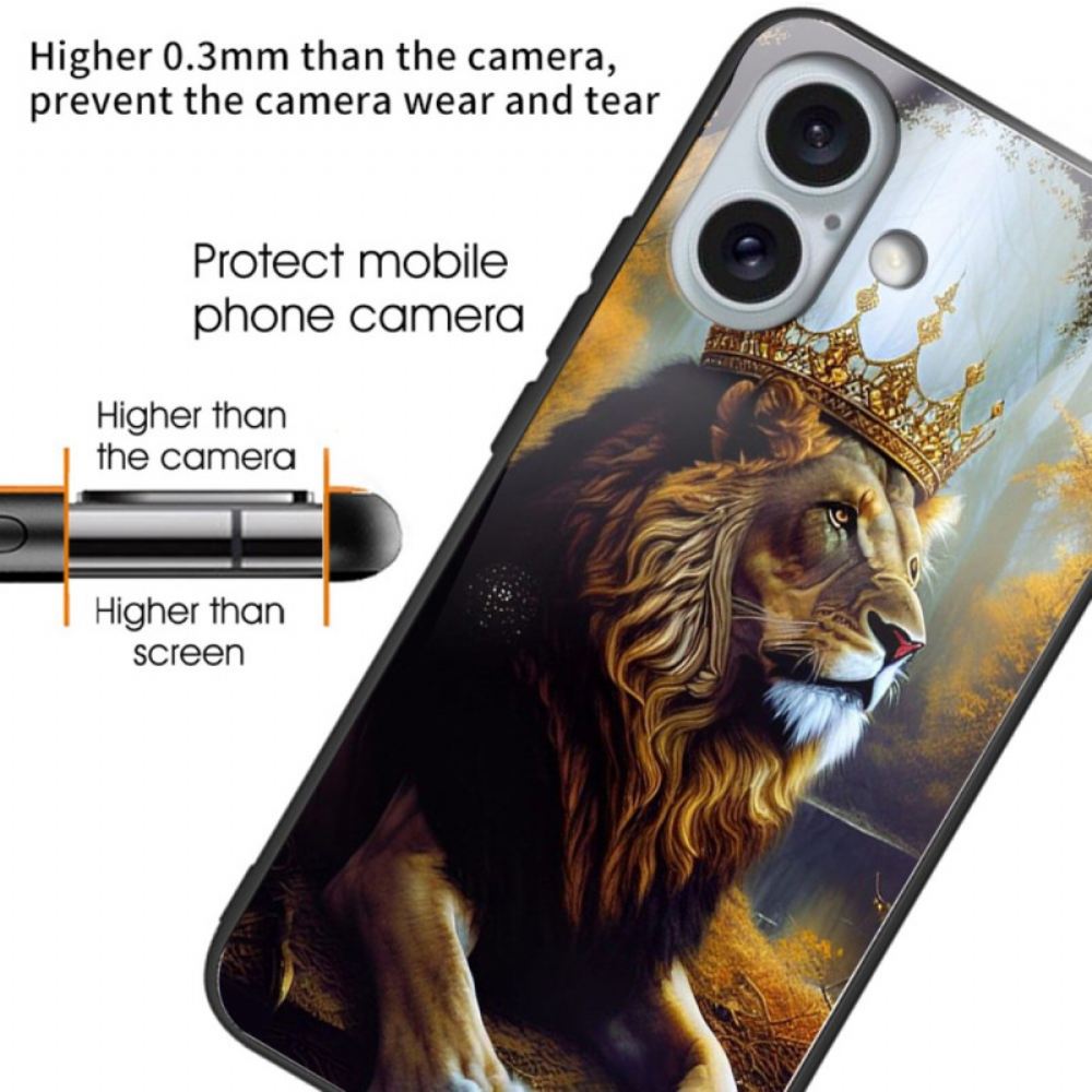 Kryt iPhone 16 Plus Tvrzené Sklo Lví Král
