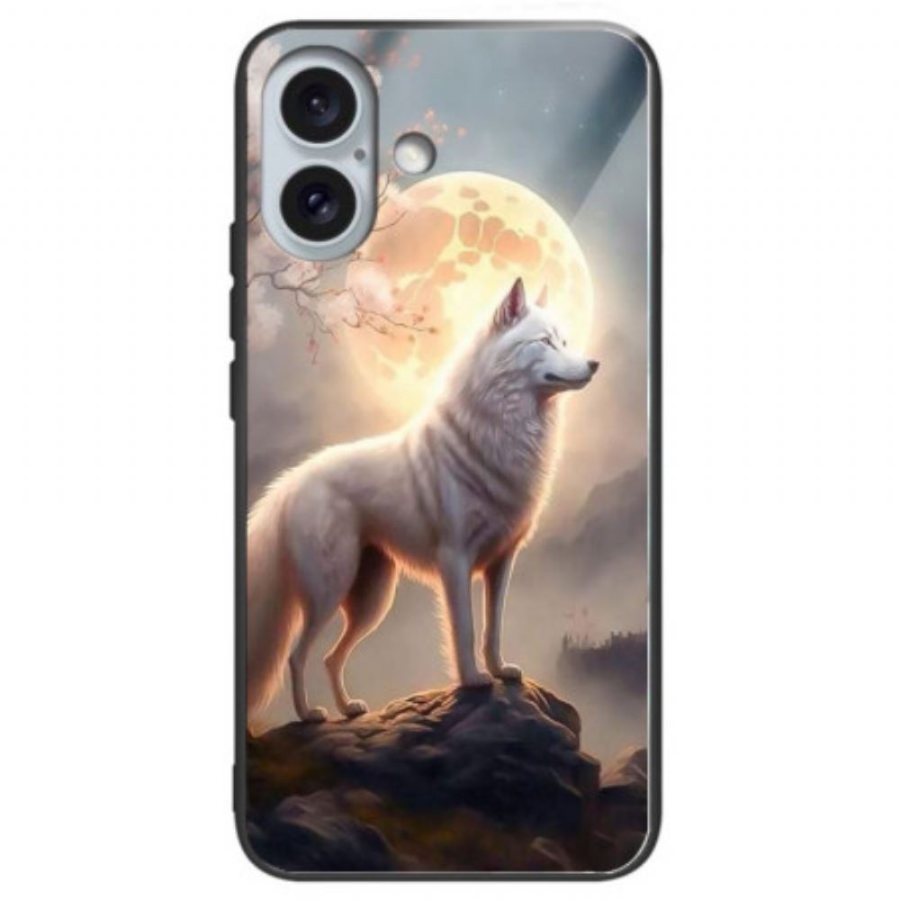 Kryt iPhone 16 Plus Tvrzené Sklo Moonlight Wolf