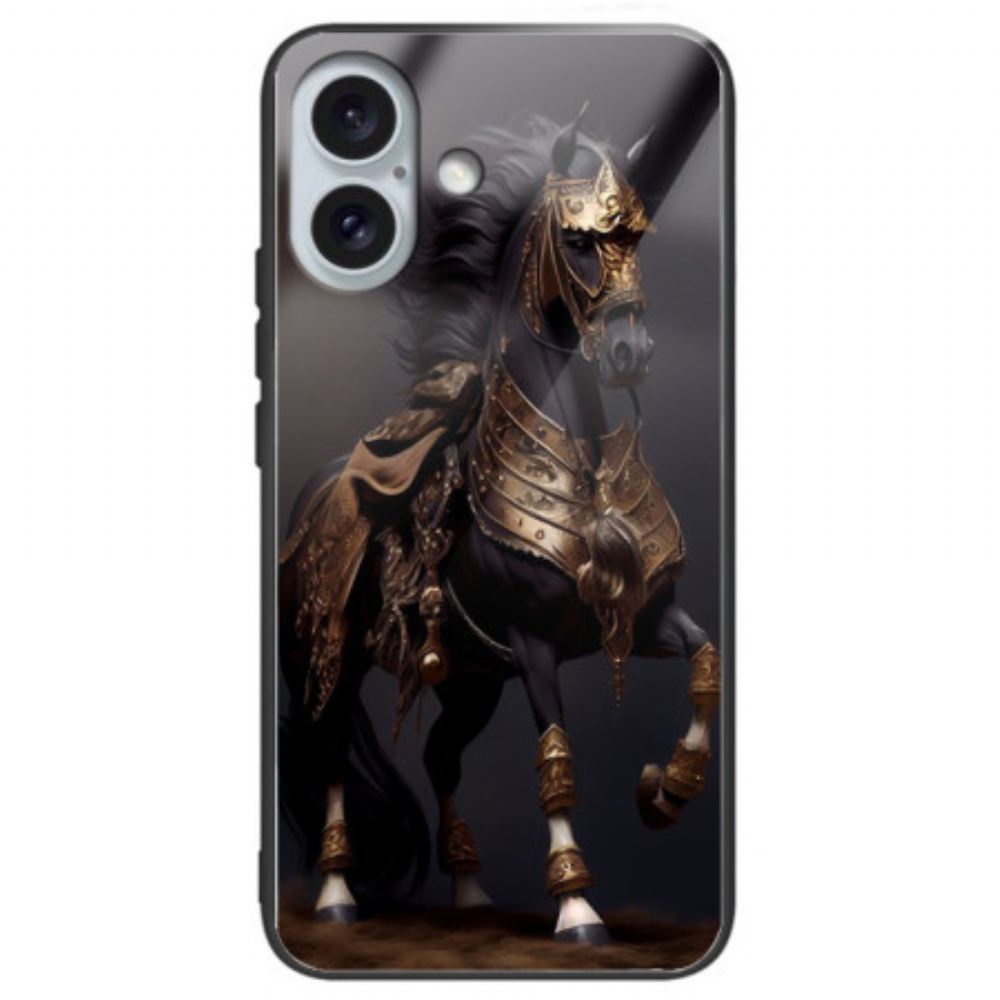 Kryt iPhone 16 Plus Tvrzené Sklo S Maskovaným Koněm