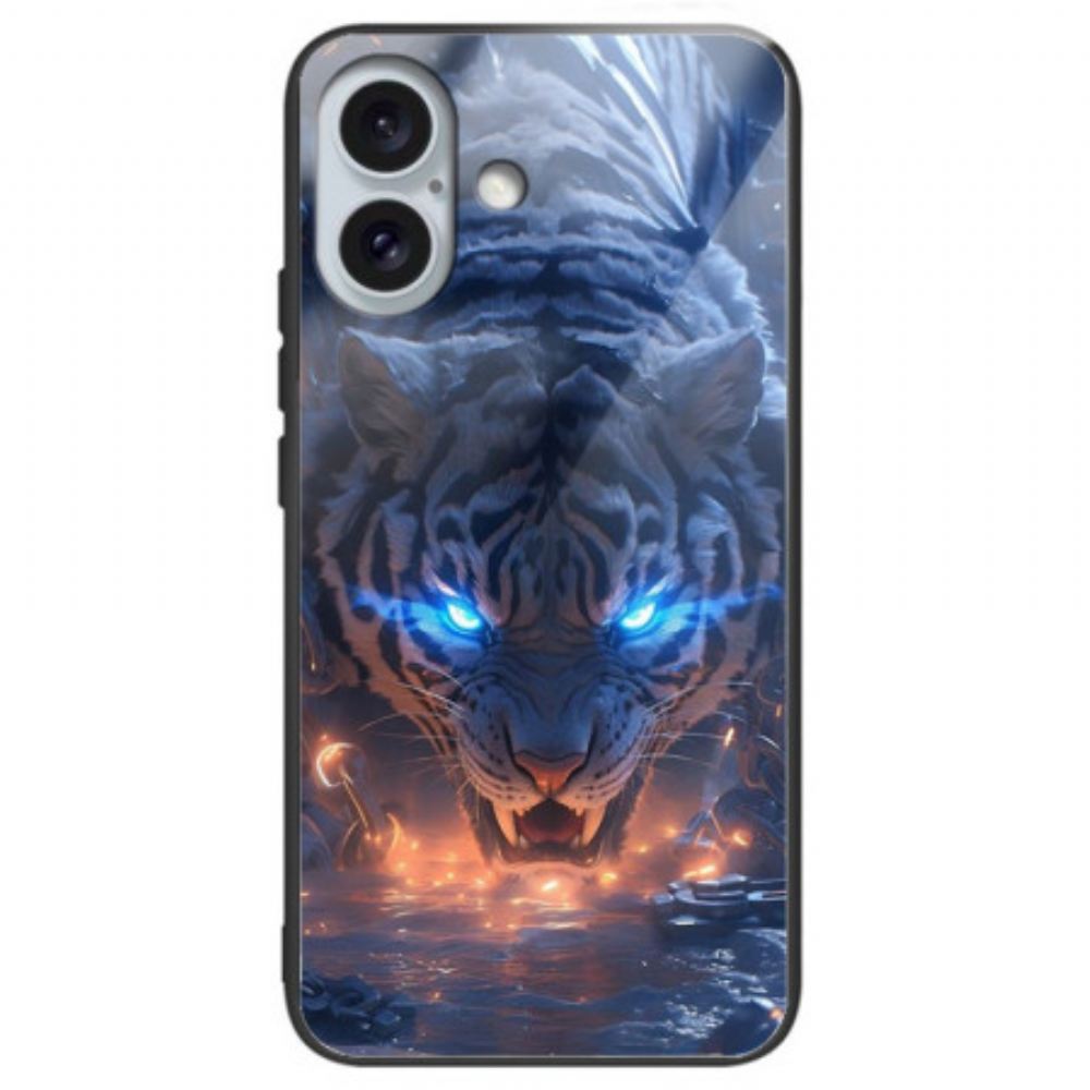 Kryt iPhone 16 Plus Tvrzené Sklo S Potiskem Tygrů