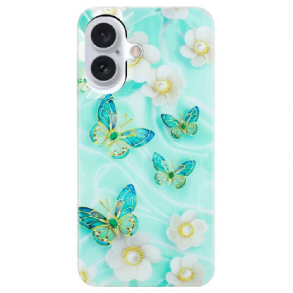 Kryt iPhone 16 Plus Zelení Motýli
