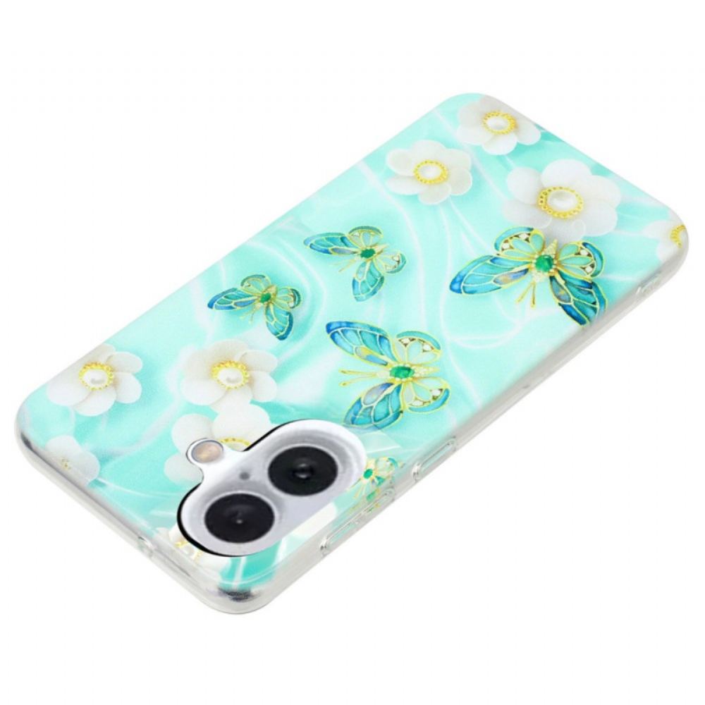 Kryt iPhone 16 Plus Zelení Motýli