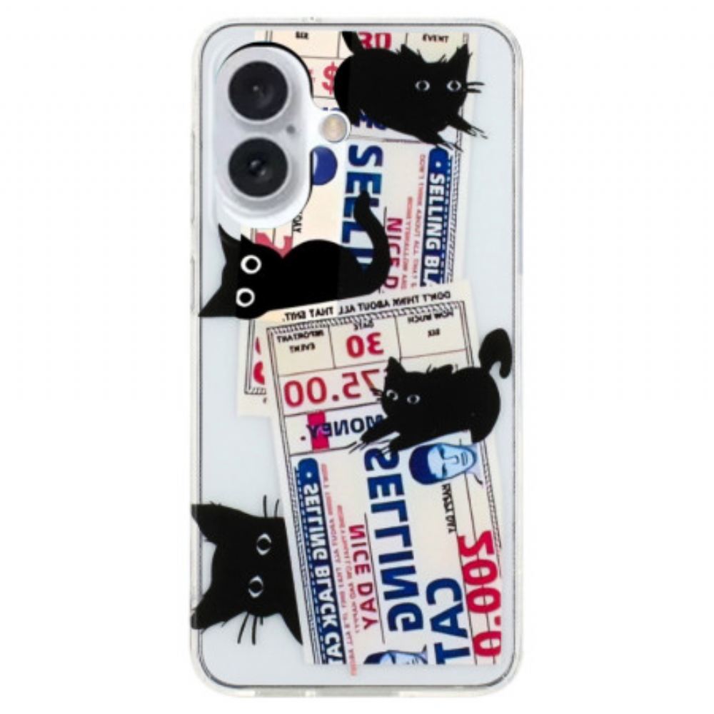 Kryt iPhone 16 Plus Černé Kočky