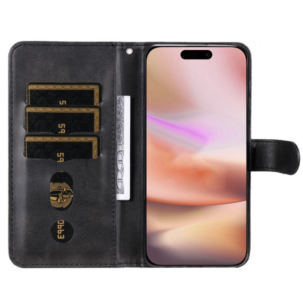 Peněženková Pouzdra iPhone 16 Plus Kryty Na Mobil Kapsa Na Zip