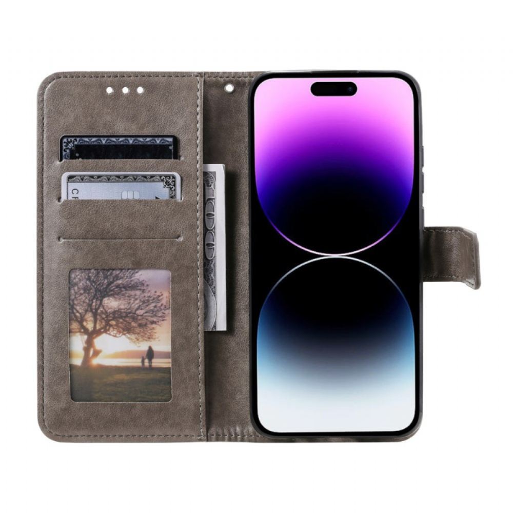 Peněženková Pouzdra iPhone 16 Plus Kryty Na Mobil Mandala Sun
