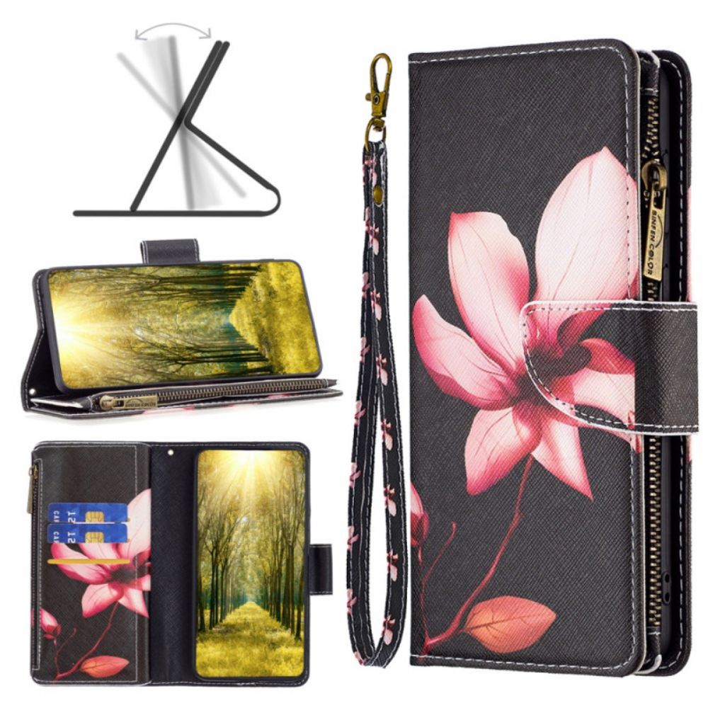 Peněženková Pouzdra iPhone 16 Plus Kryty Na Mobil Peněženka Lotus Strap