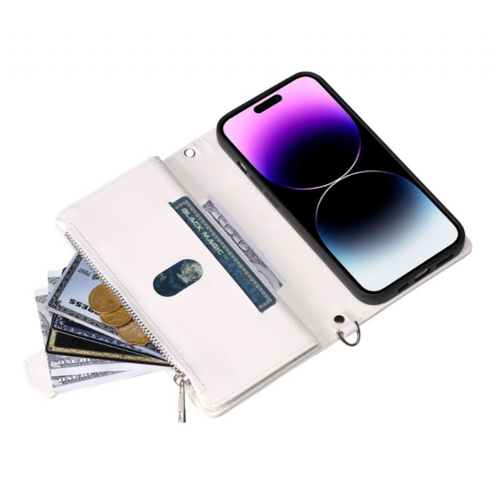 Peněženková Pouzdra iPhone 16 Plus Kryty Na Mobil Prošívaná Peněženka