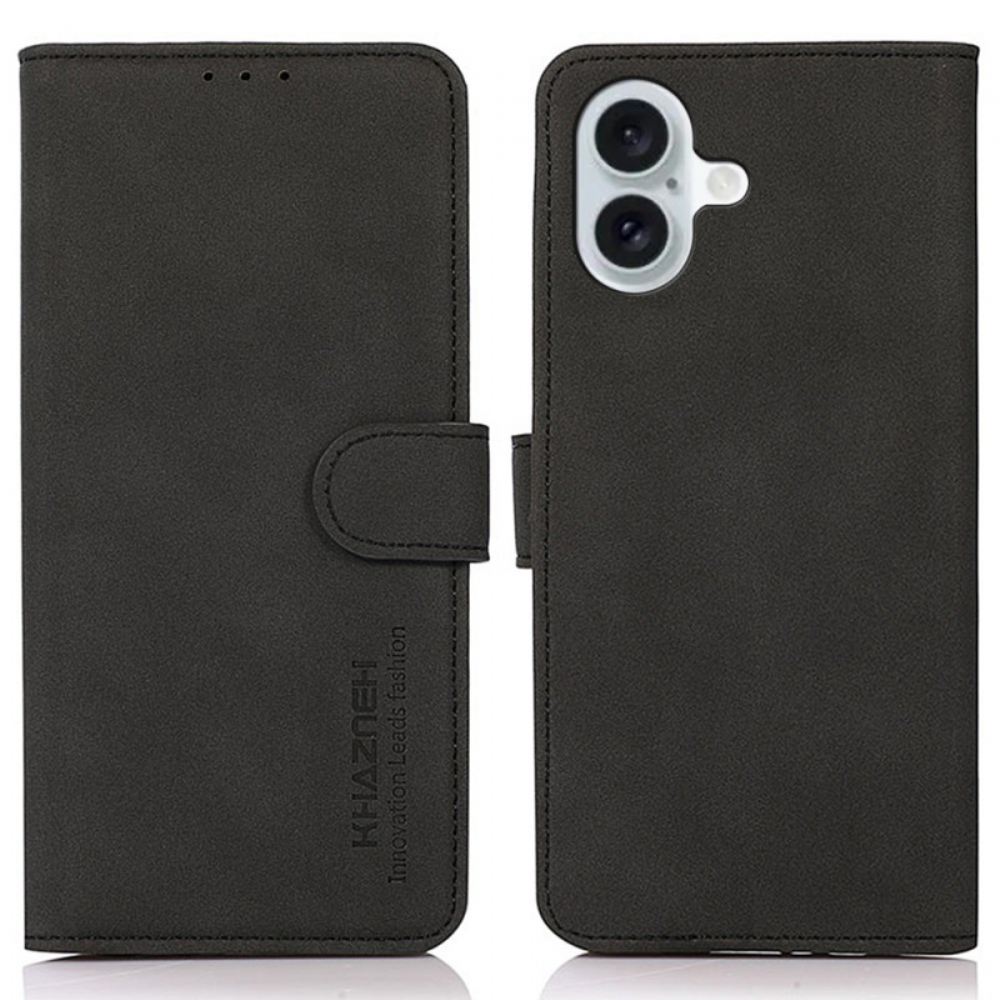 Peněženková Pouzdra iPhone 16 Plus Kryty Na Mobil Semišový Styl Khazneh
