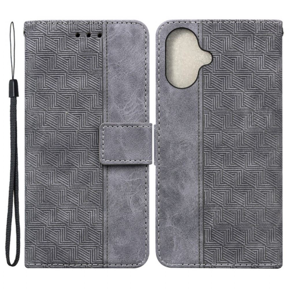 Peněženková Pouzdra iPhone 16 Plus Páskový Tkaný Vzor