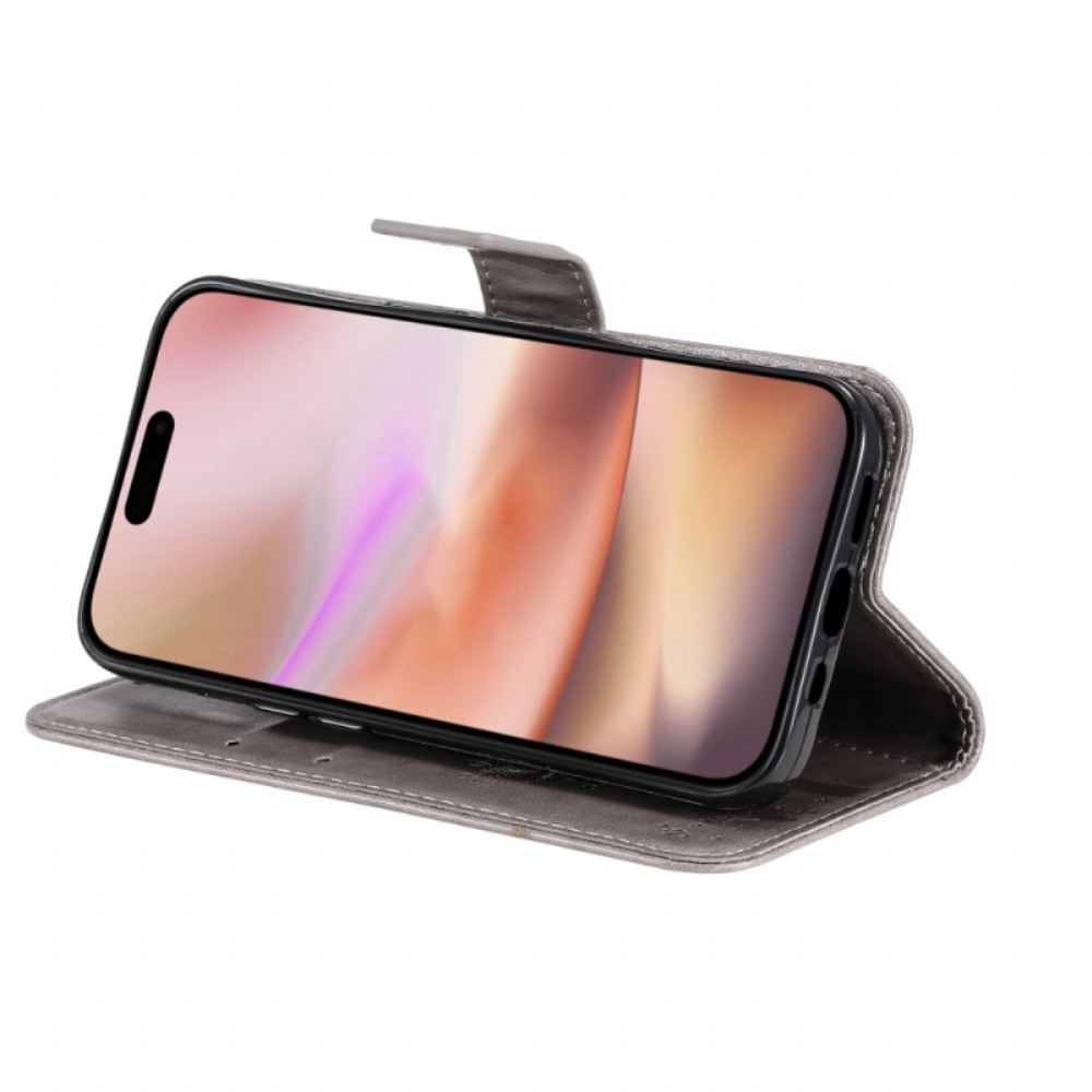 Peněženková Pouzdra iPhone 16 Plus Strom Kočky A Lanka