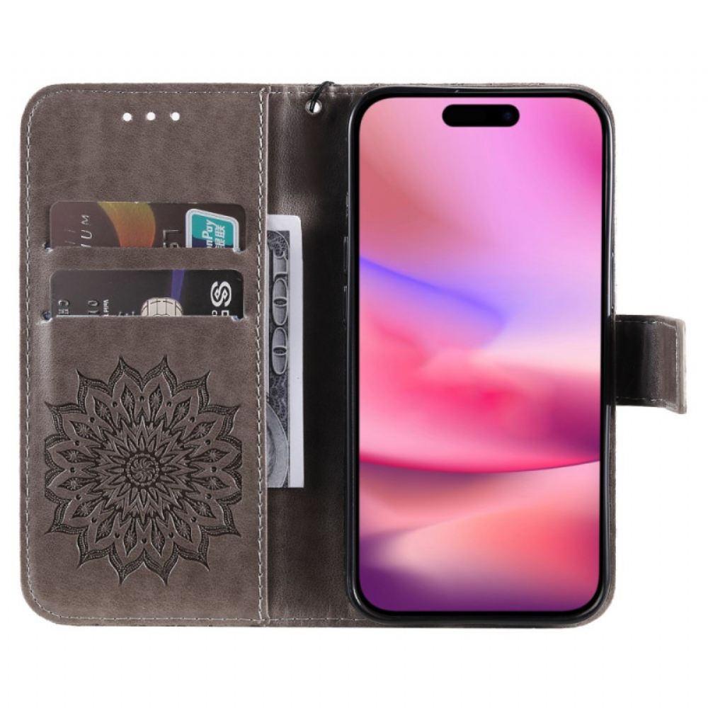 Peněženková Pouzdra iPhone 16 Plus Vzor Mandaly S Páskem