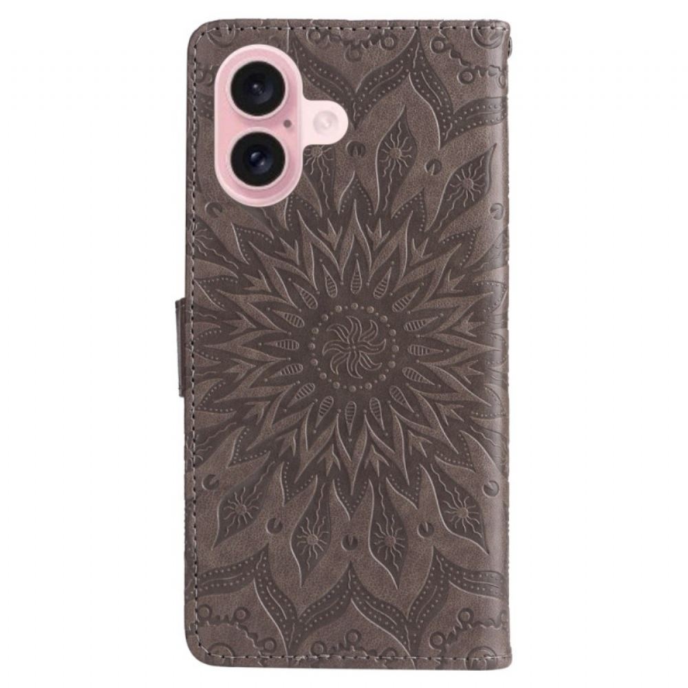 Peněženková Pouzdra iPhone 16 Plus Vzor Mandaly S Páskem