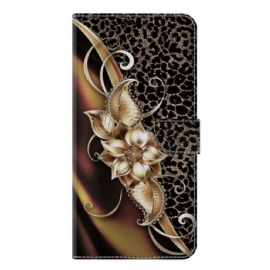 Kožený Kryt Na Samsung Galaxy S25 Plus 5g Metalické Květiny