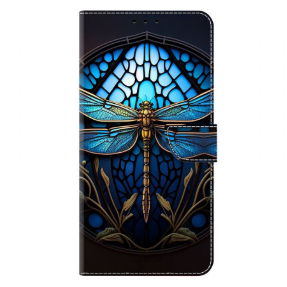 Kožený Kryt Na Samsung Galaxy S25 Plus 5g Modrá Vážka