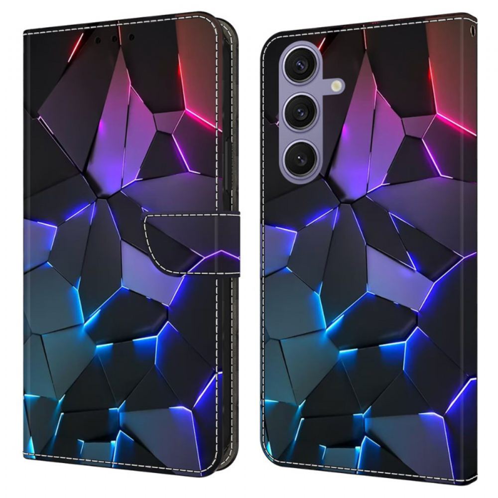 Kožený Kryt Na Samsung Galaxy S25 Plus 5g Modré Praskliny