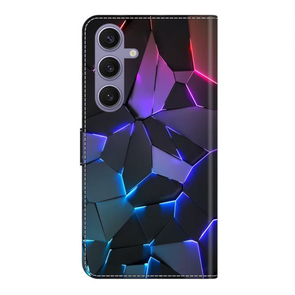 Kožený Kryt Na Samsung Galaxy S25 Plus 5g Modré Praskliny