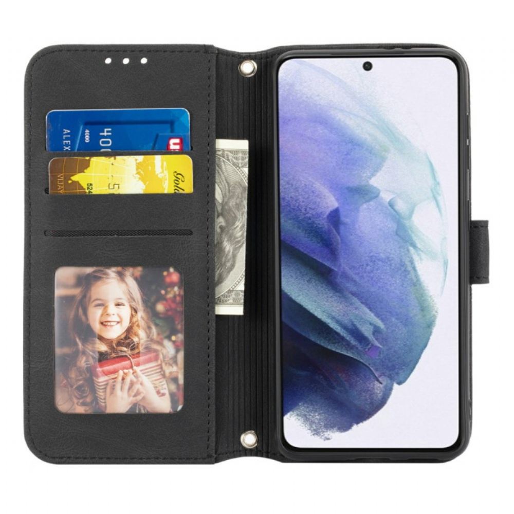 Kožený Kryt Na Samsung Galaxy S25 Plus 5g Vlys A Řemínek