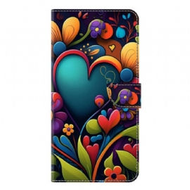 Kožený Kryt Samsung Galaxy S25 Plus 5g Malované Srdce