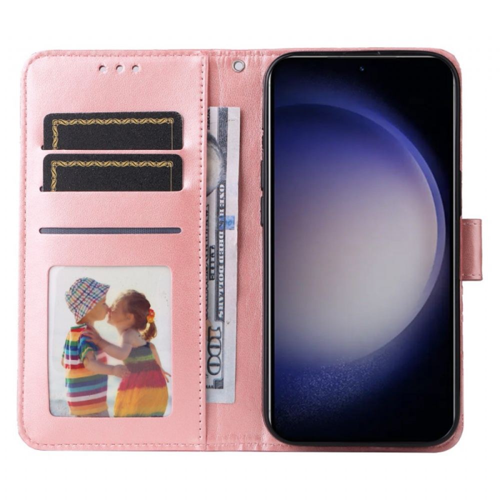 Kožený Kryt Samsung Galaxy S25 Plus 5g Slunečnicový Vzor