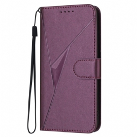 Kožený Kryt Samsung Galaxy S25 Plus 5g Trojúhelníkový Vzor