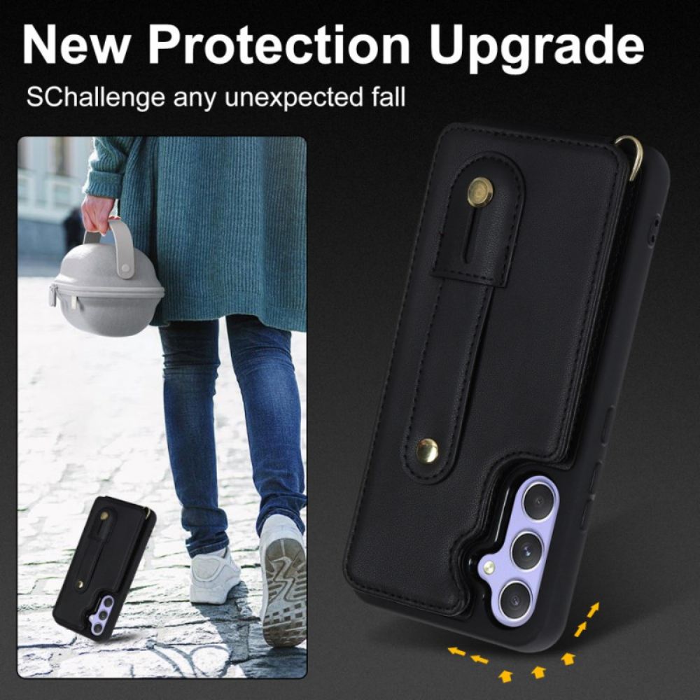 Kryt Na Samsung Galaxy S25 Plus 5g Pouzdro Na Karty A Popruh