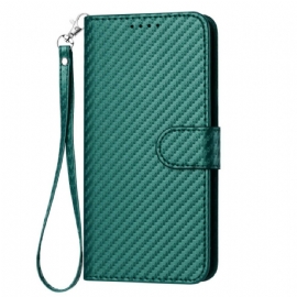 Peněženková Pouzdra Samsung Galaxy S25 Plus 5g Uhlíková Vlákna S Páskem