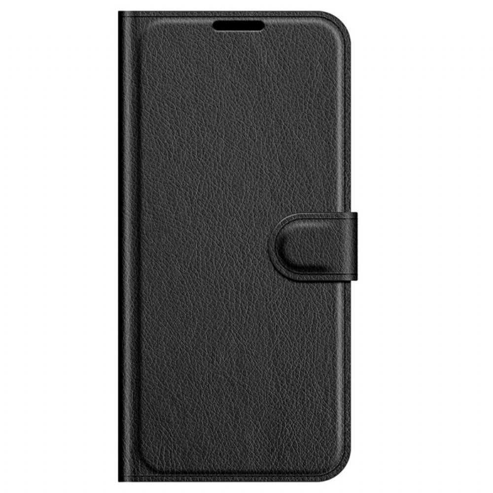Flipové Pouzdro Na Samsung Galaxy M32 Klasický Kožený Efekt Litchi