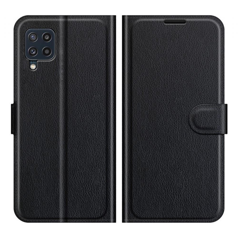Flipové Pouzdro Na Samsung Galaxy M32 Klasický Kožený Efekt Litchi