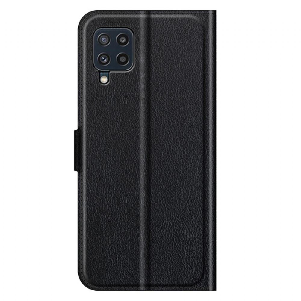 Flipové Pouzdro Na Samsung Galaxy M32 Klasický Kožený Efekt Litchi