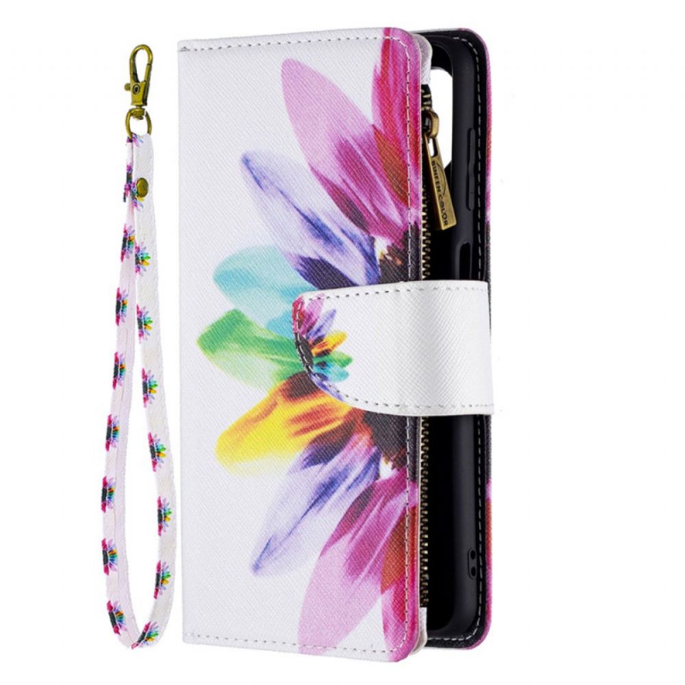 Flipové Pouzdro Na Samsung Galaxy M32 Květinová Kapsa Na Zip