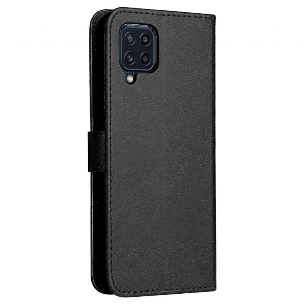 Flipové Pouzdro Na Samsung Galaxy M32 Na Lana Jednobarevný Řemínek Řady