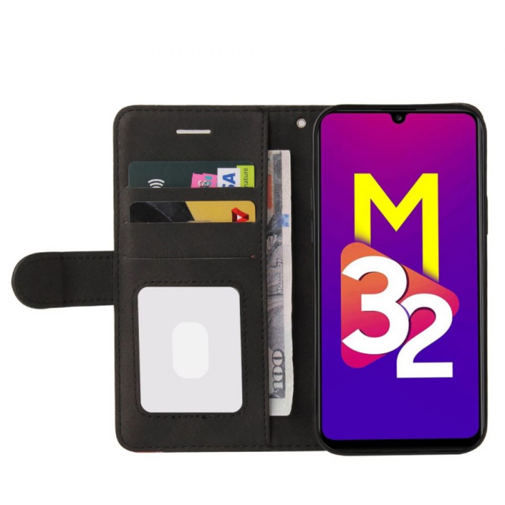 Kožené Pouzdro Na Samsung Galaxy M32 Dvoubarevná