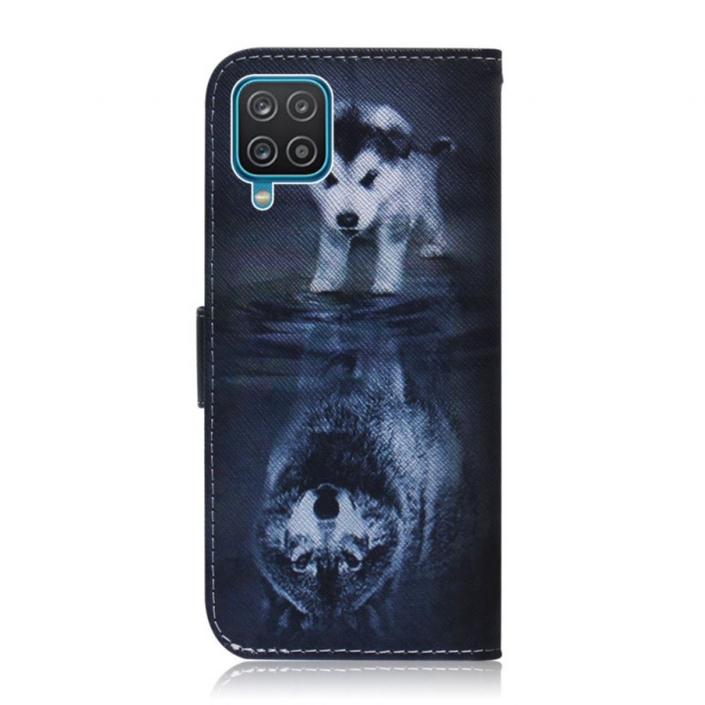Kožené Pouzdro Na Samsung Galaxy M32 Ernesto Vlk