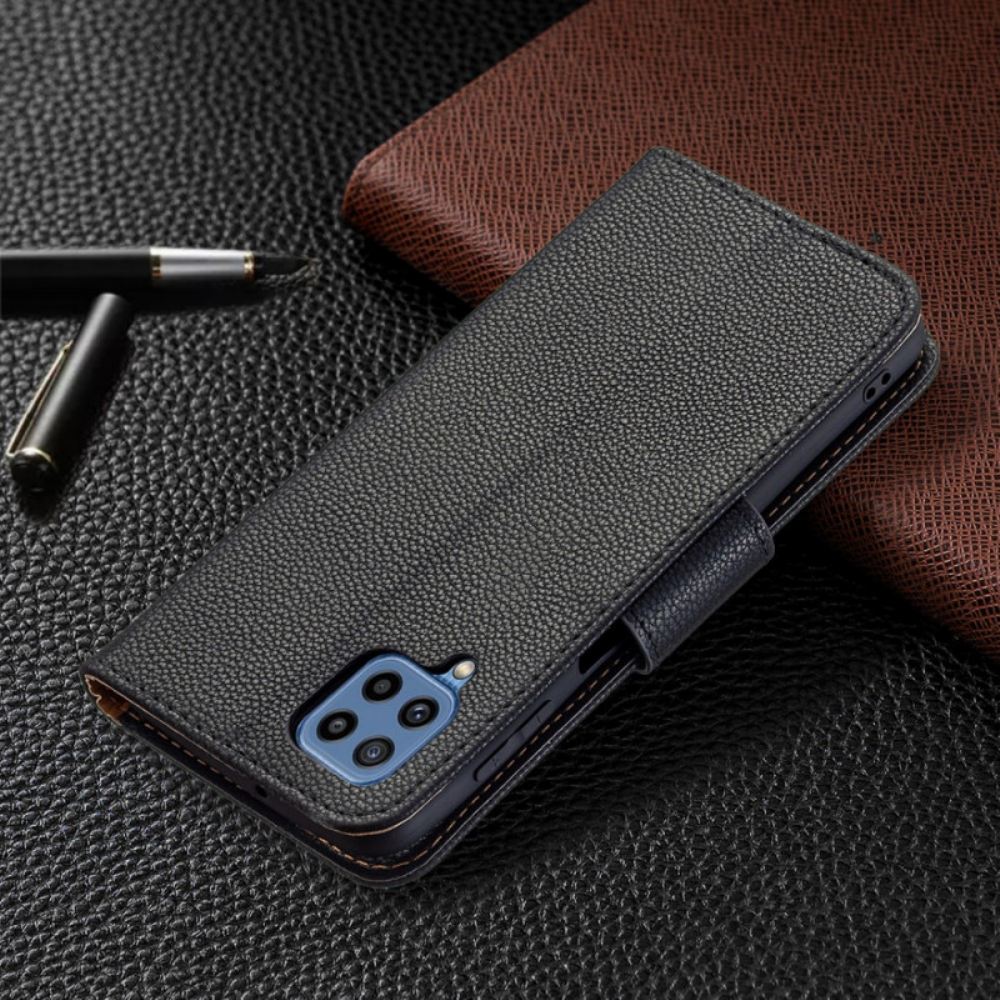 Kožené Pouzdro Na Samsung Galaxy M32 Flipové Pouzdro Liči Klapka Šikmá