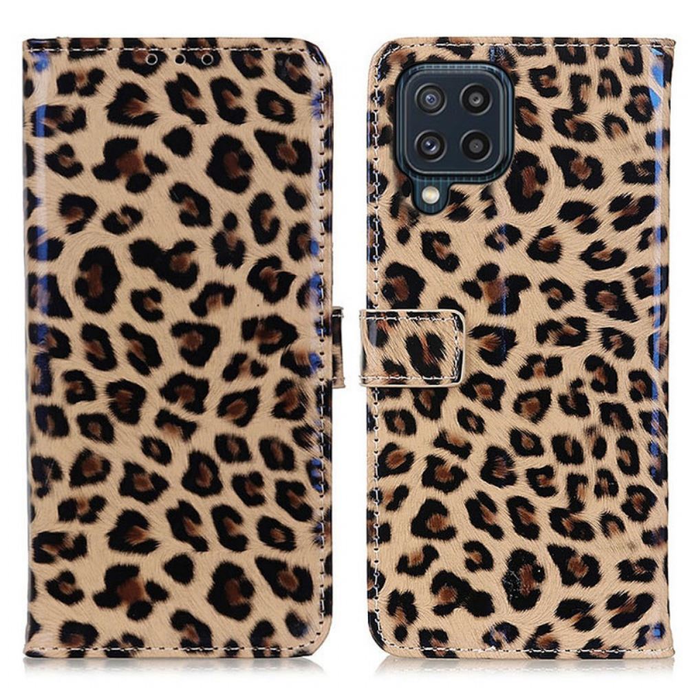 Kožené Pouzdro Na Samsung Galaxy M32 Leopard